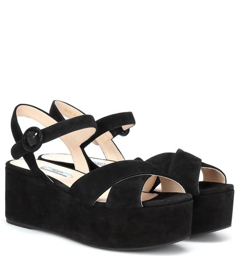 prada black suede sandals|sandali prada donna.